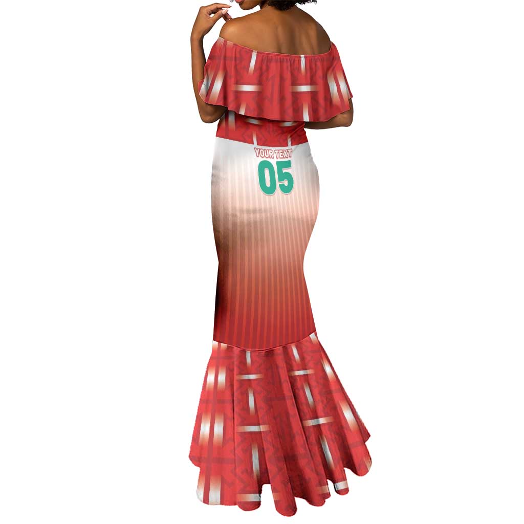 Custom Morocco Football Mermaid Dress 1994 Retro Red Version - African Pride