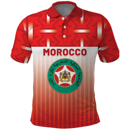 Custom Morocco Football Polo Shirt 1994 Retro Red Version LT05