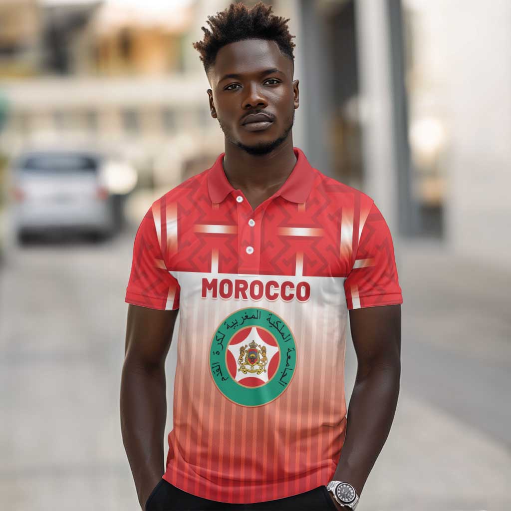 Custom Morocco Football Polo Shirt 1994 Retro Red Version LT05