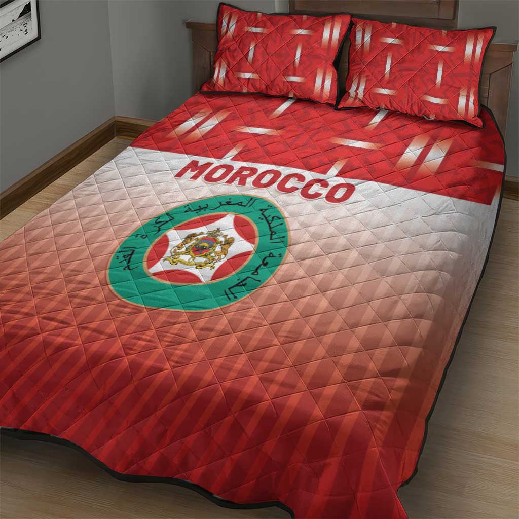 Morocco Football Quilt Bed Set 1994 Retro Red Version - African Pride