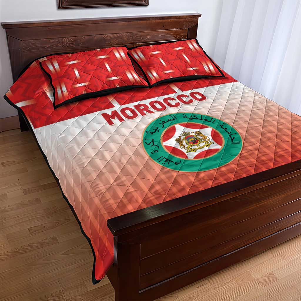 Morocco Football Quilt Bed Set 1994 Retro Red Version - African Pride