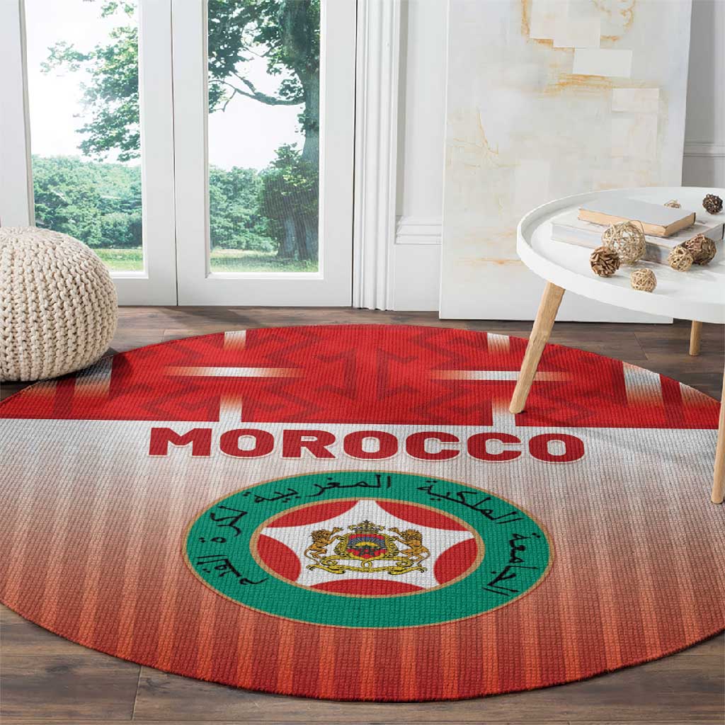 Morocco Football Round Carpet 1994 Retro Red Version - African Pride