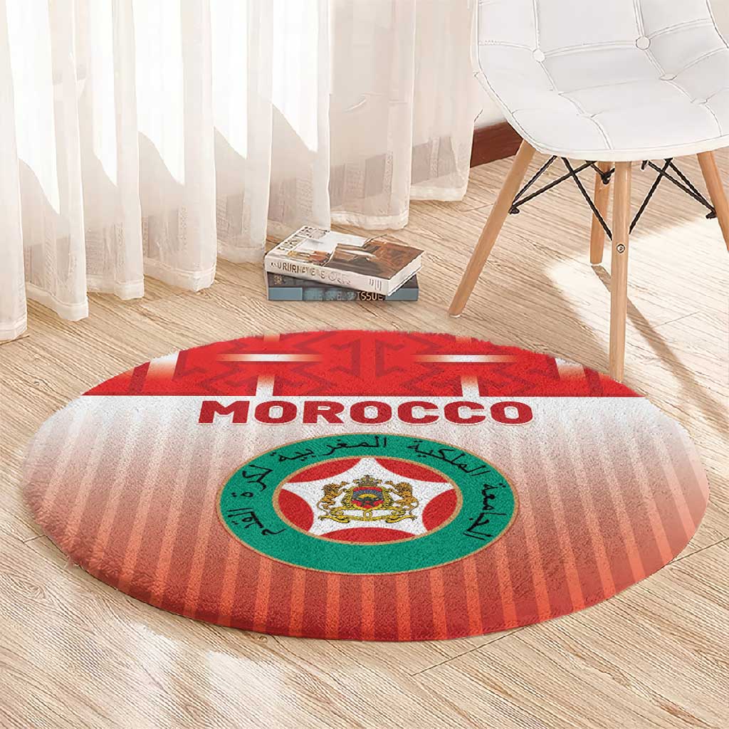 Morocco Football Round Carpet 1994 Retro Red Version - African Pride