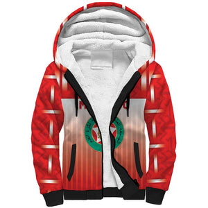 Custom Morocco Football Sherpa Hoodie 1994 Retro Red Version - African Pride