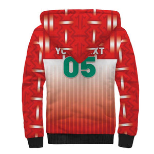 Custom Morocco Football Sherpa Hoodie 1994 Retro Red Version - African Pride
