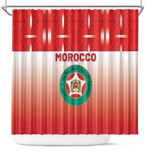 Morocco Football Shower Curtain 1994 Retro Red Version - African Pride