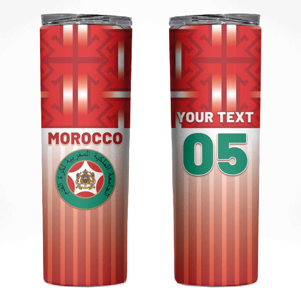Custom Morocco Football Skinny Tumbler 1994 Retro Red Version - African Pride