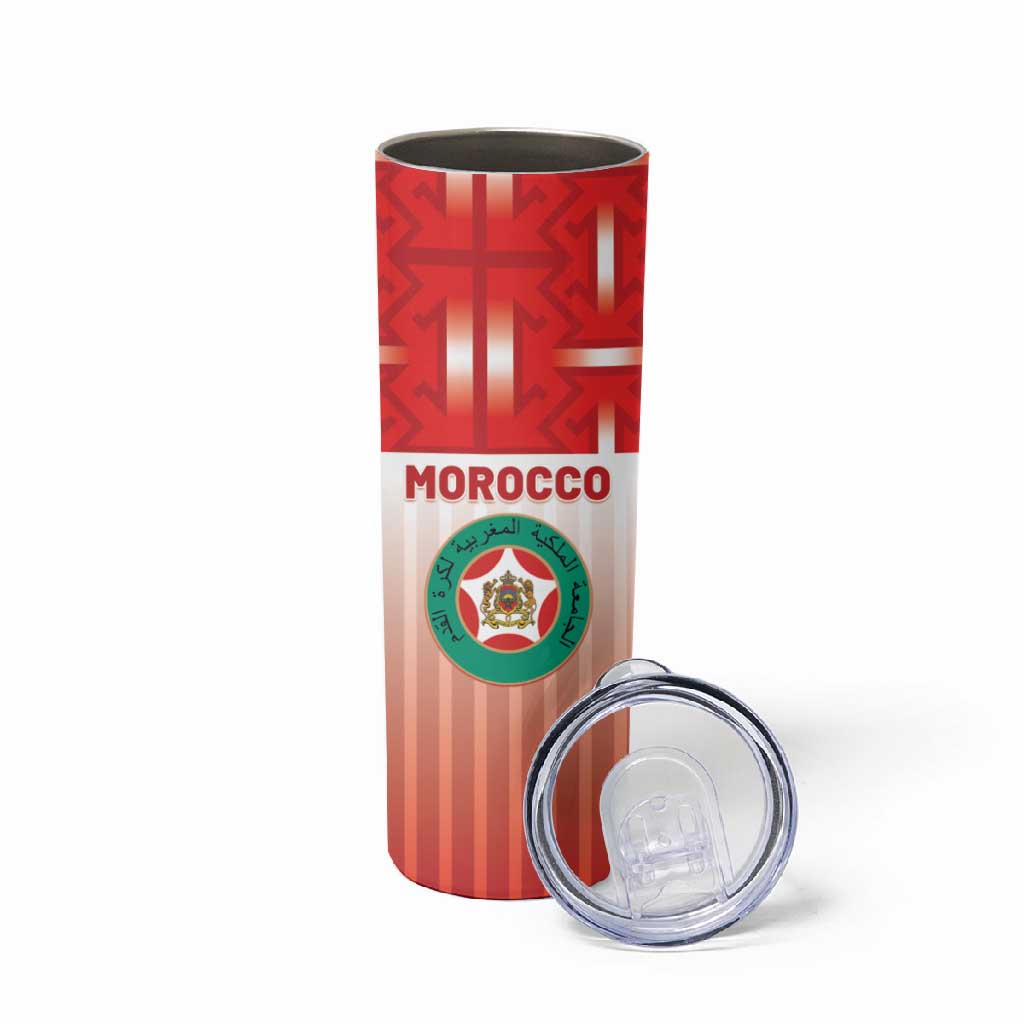 Custom Morocco Football Skinny Tumbler 1994 Retro Red Version - African Pride