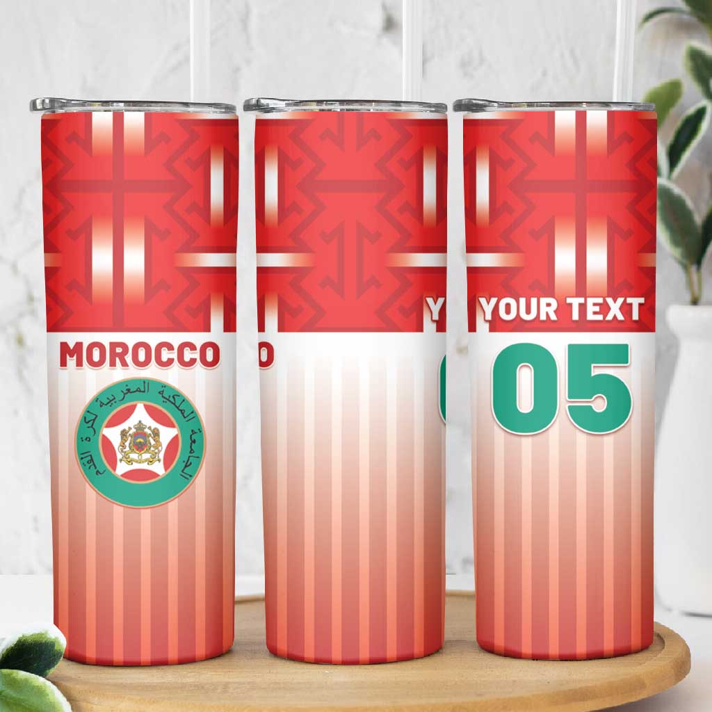 Custom Morocco Football Skinny Tumbler 1994 Retro Red Version - African Pride