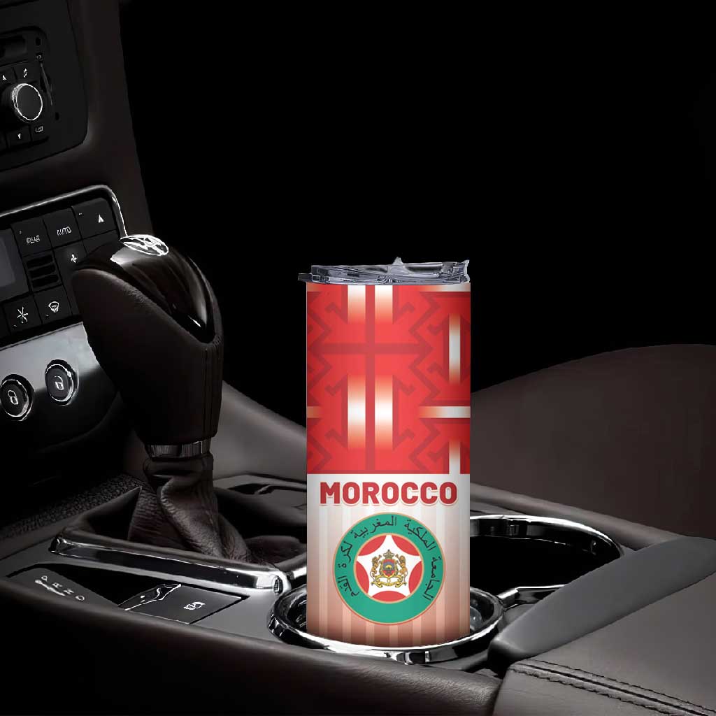 Custom Morocco Football Skinny Tumbler 1994 Retro Red Version - African Pride