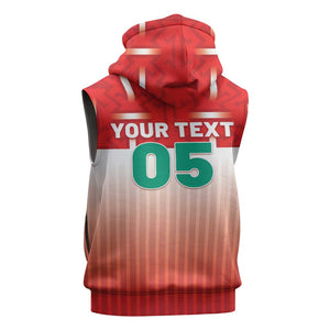 Custom Morocco Football Sleeveless Hoodie 1994 Retro Red Version - African Pride