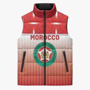 Custom Morocco Football Sleeveless Puffer Jacket 1994 Retro Red Version - African Pride