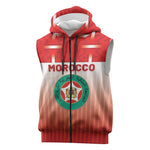 Custom Morocco Football Sleeveless Zip Hoodie 1994 Retro Red Version - African Pride