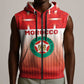 Custom Morocco Football Sleeveless Zip Hoodie 1994 Retro Red Version - African Pride