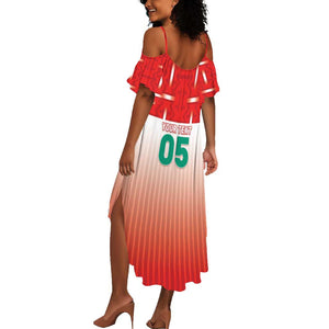 Custom Morocco Football Summer Maxi Dress 1994 Retro Red Version - African Pride