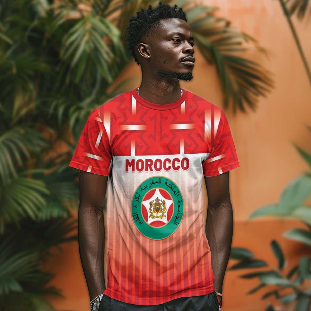 Custom Morocco Football T shirt 1994 Retro Red Version - African Pride