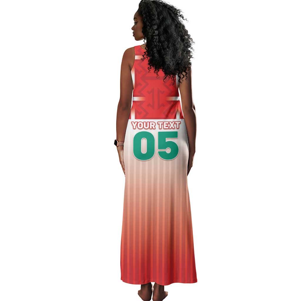 Custom Morocco Football Tank Maxi Dress 1994 Retro Red Version - African Pride
