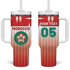 Custom Morocco Football Tumbler With Handle 1994 Retro Red Version - African Pride