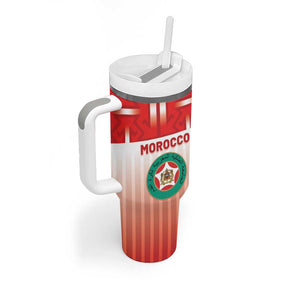 Custom Morocco Football Tumbler With Handle 1994 Retro Red Version - African Pride