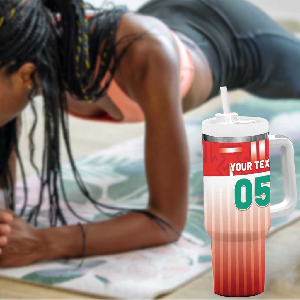 Custom Morocco Football Tumbler With Handle 1994 Retro Red Version - African Pride