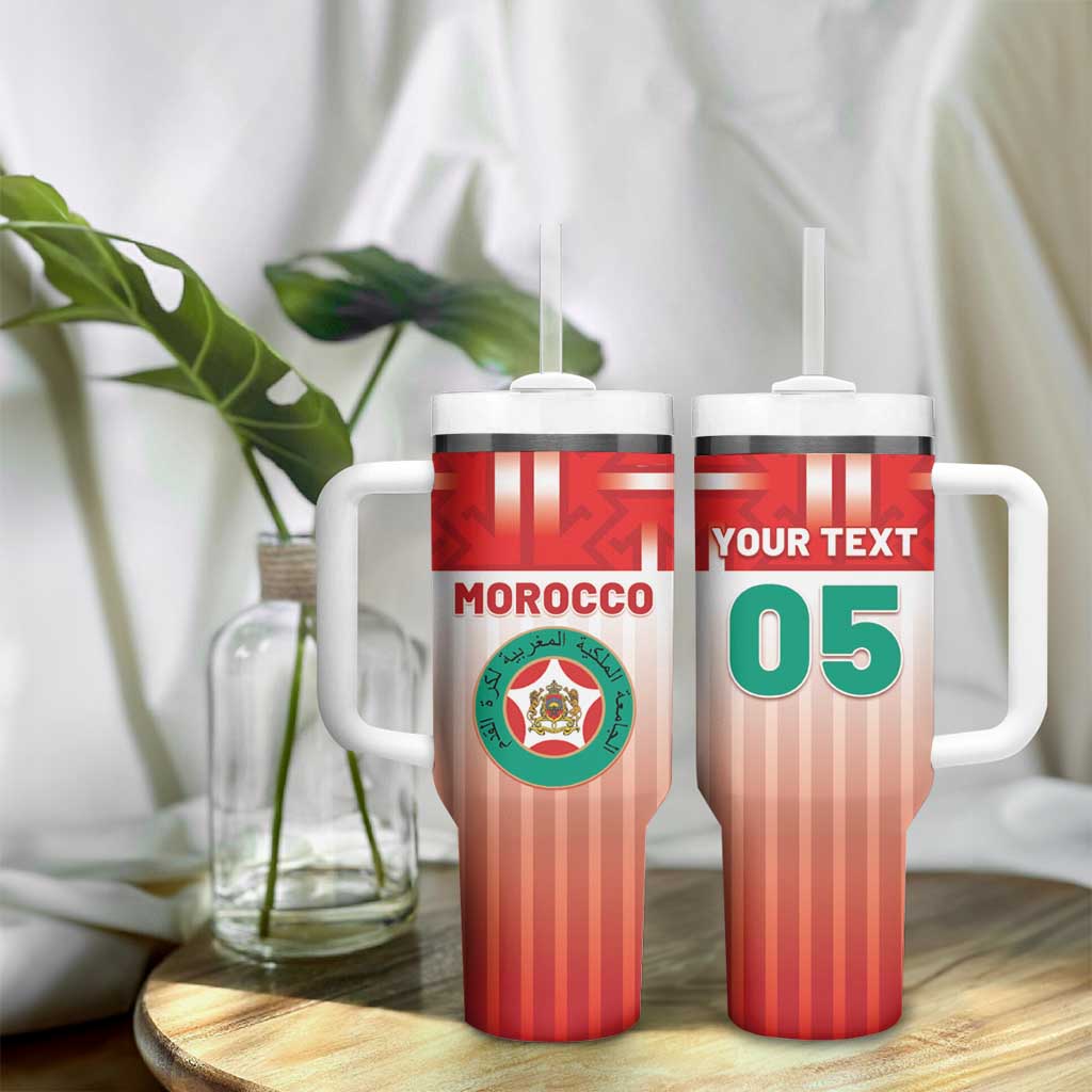 Custom Morocco Football Tumbler With Handle 1994 Retro Red Version - African Pride