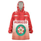 Custom Morocco Football Wearable Blanket Hoodie 1994 Retro Red Version - African Pride