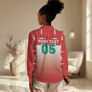 Custom Morocco Football Women Casual Shirt 1994 Retro Red Version - African Pride