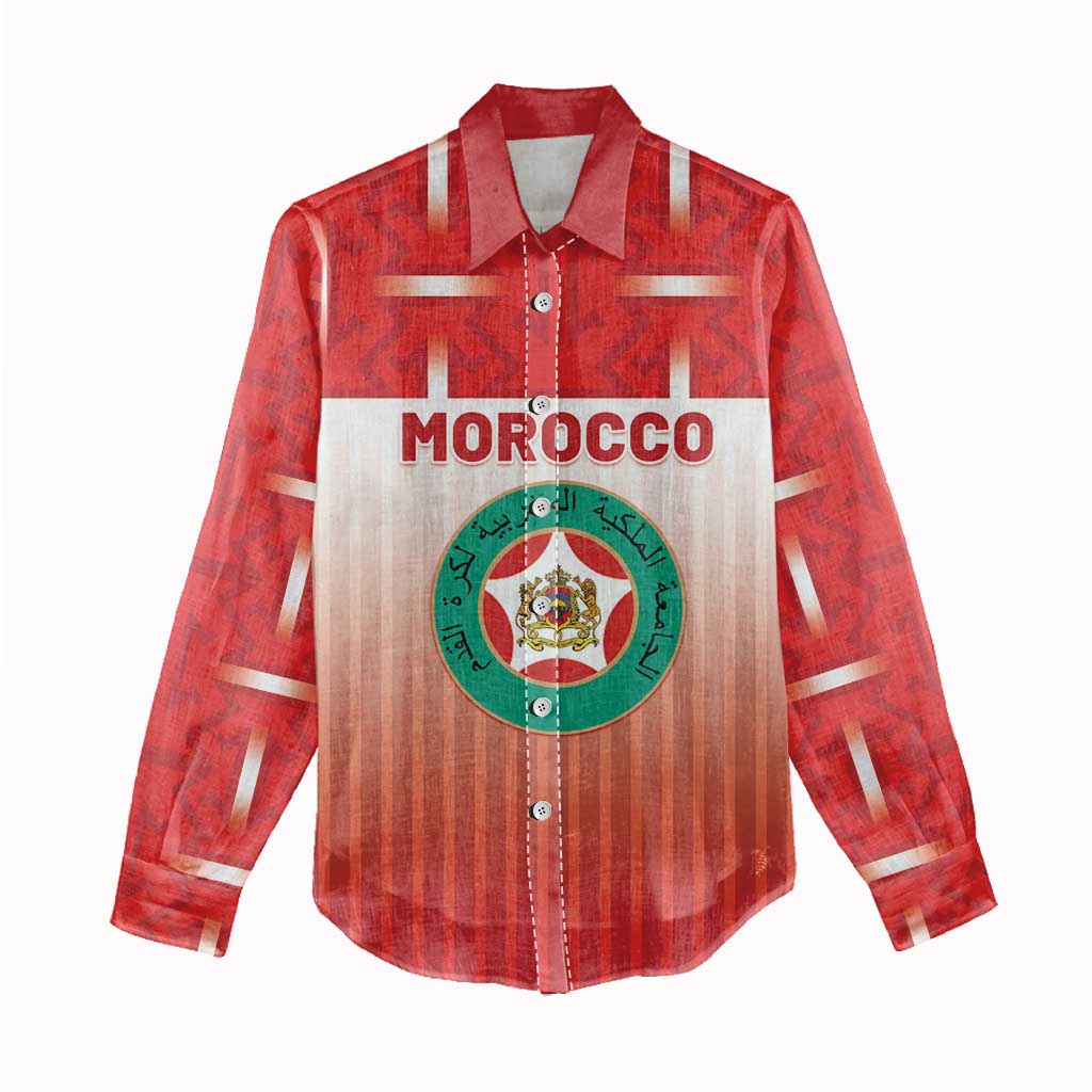 Custom Morocco Football Women Casual Shirt 1994 Retro Red Version - African Pride