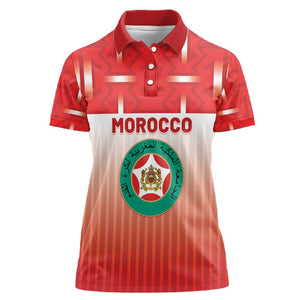 Custom Morocco Football Women Polo Shirt 1994 Retro Red Version - African Pride