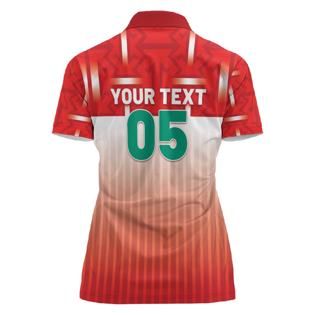 Custom Morocco Football Women Polo Shirt 1994 Retro Red Version - African Pride