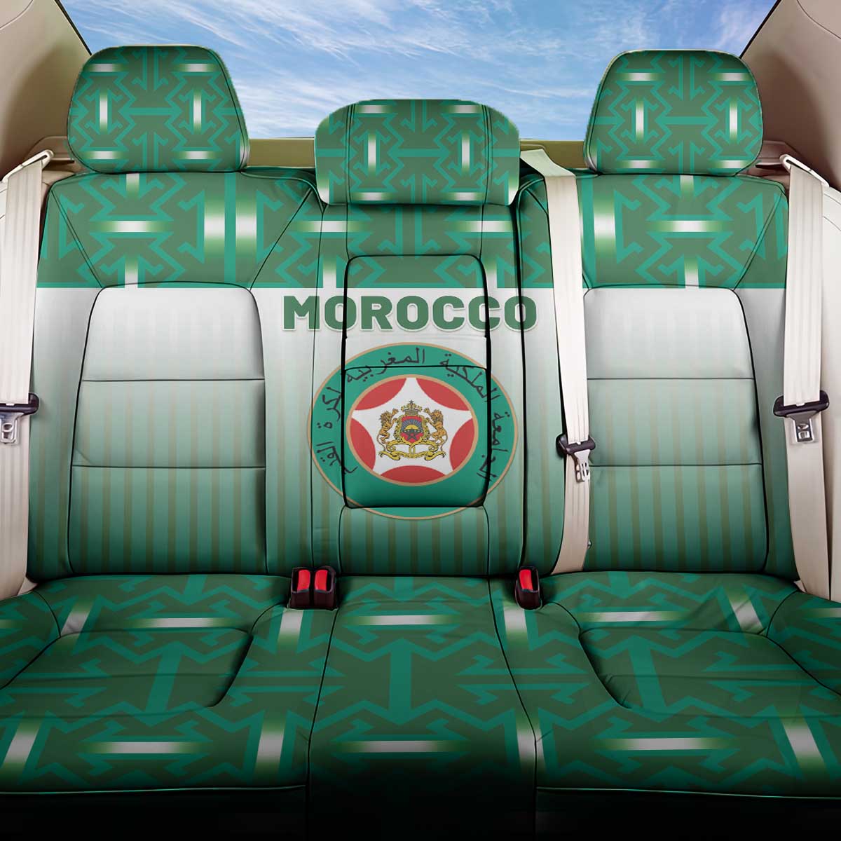 Morocco Football Back Car Seat Cover 1994 Retro Green Version - African Pride