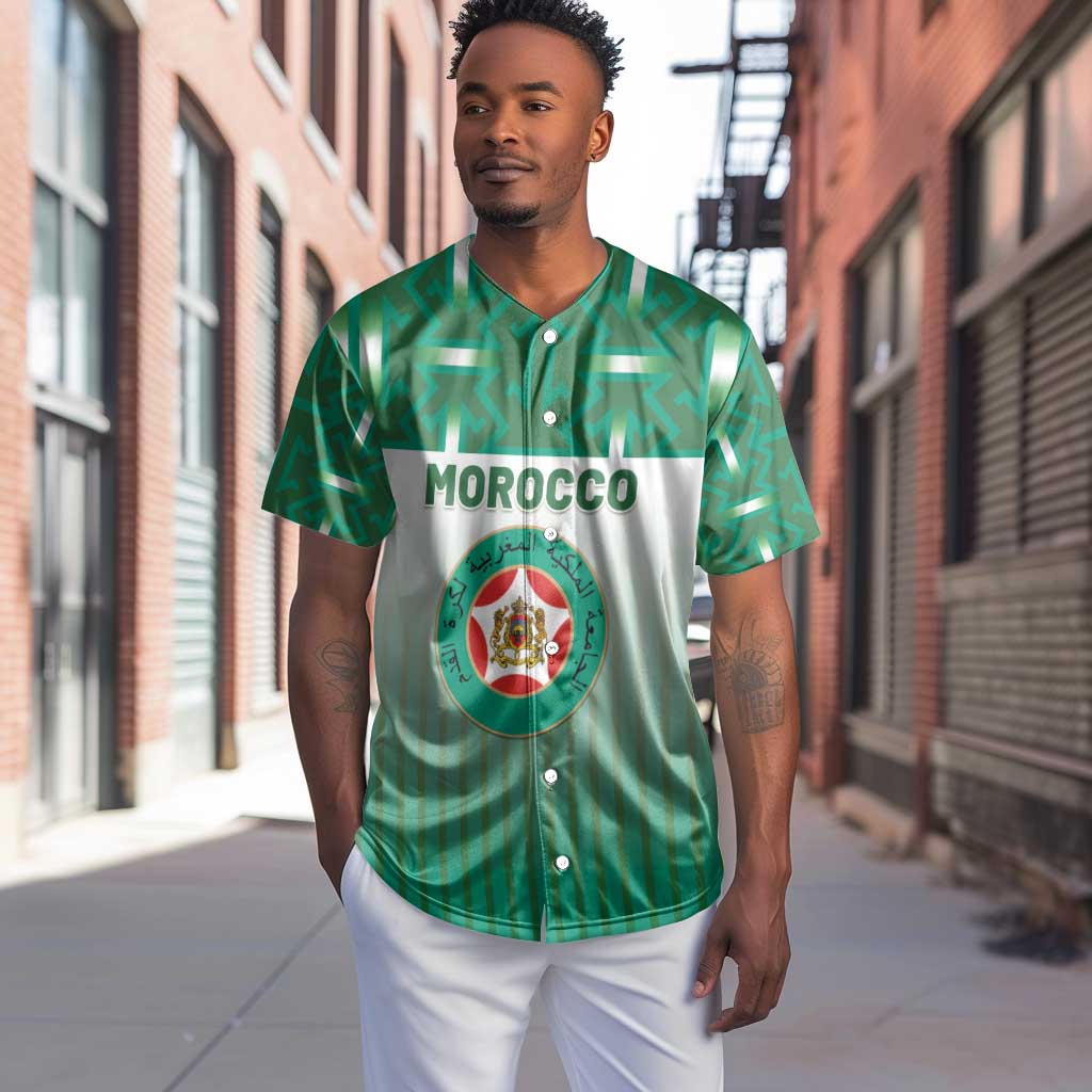 Custom Morocco Football Baseball Jersey 1994 Retro Green Version - African Pride