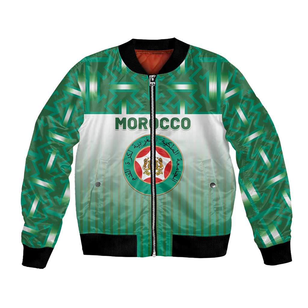 Custom Morocco Football Bomber Jacket 1994 Retro Green Version - African Pride
