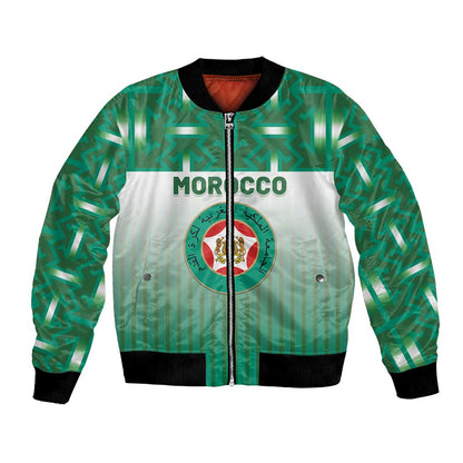 Custom Morocco Football Bomber Jacket 1994 Retro Green Version - African Pride