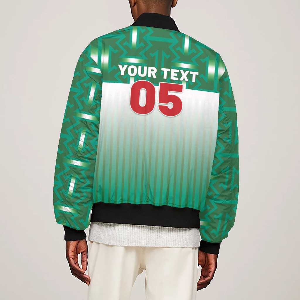 Custom Morocco Football Bomber Jacket 1994 Retro Green Version - African Pride