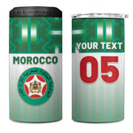 Custom Morocco Football 4 in 1 Can Cooler Tumbler 1994 Retro Green Version - African Pride