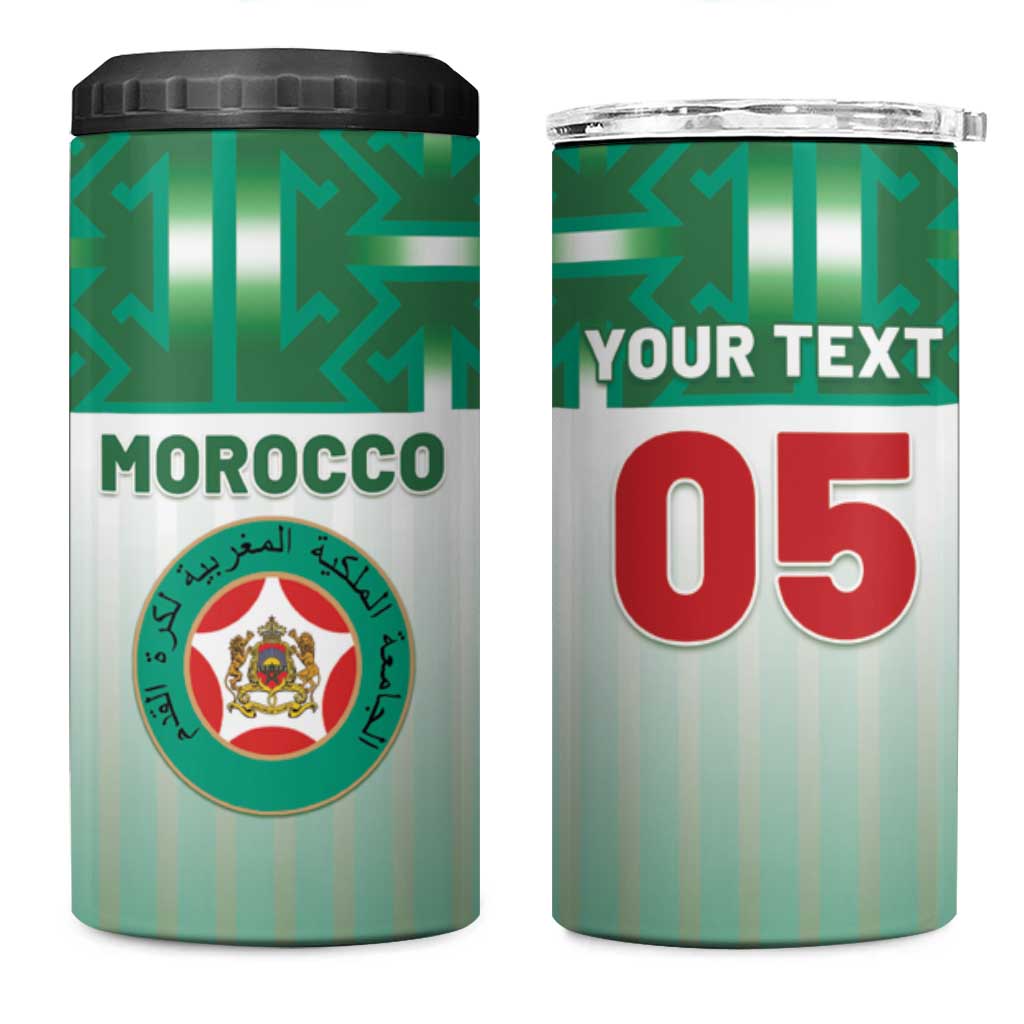 Custom Morocco Football 4 in 1 Can Cooler Tumbler 1994 Retro Green Version - African Pride