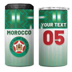 Custom Morocco Football 4 in 1 Can Cooler Tumbler 1994 Retro Green Version - African Pride