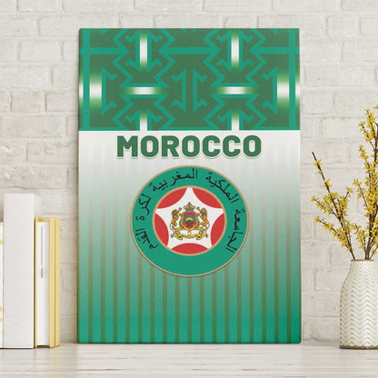 Morocco Football Canvas Wall Art 1994 Retro Green Version - African Pride