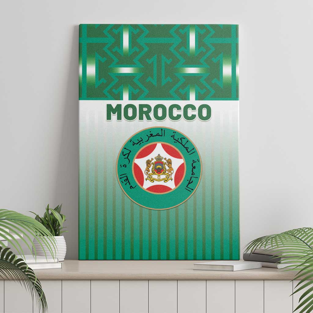 Morocco Football Canvas Wall Art 1994 Retro Green Version - African Pride