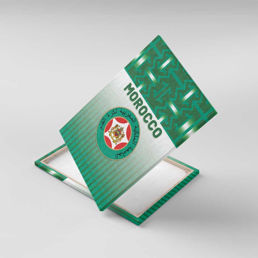 Morocco Football Canvas Wall Art 1994 Retro Green Version - African Pride
