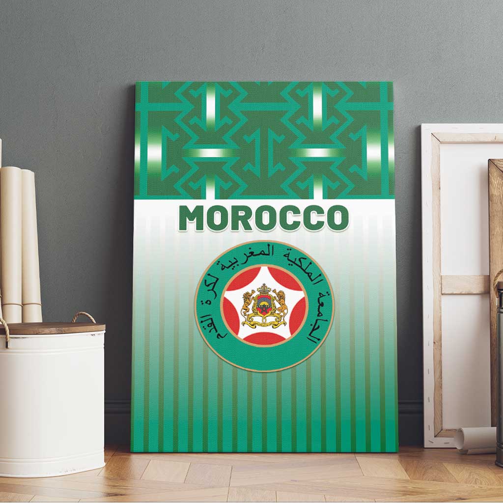 Morocco Football Canvas Wall Art 1994 Retro Green Version - African Pride