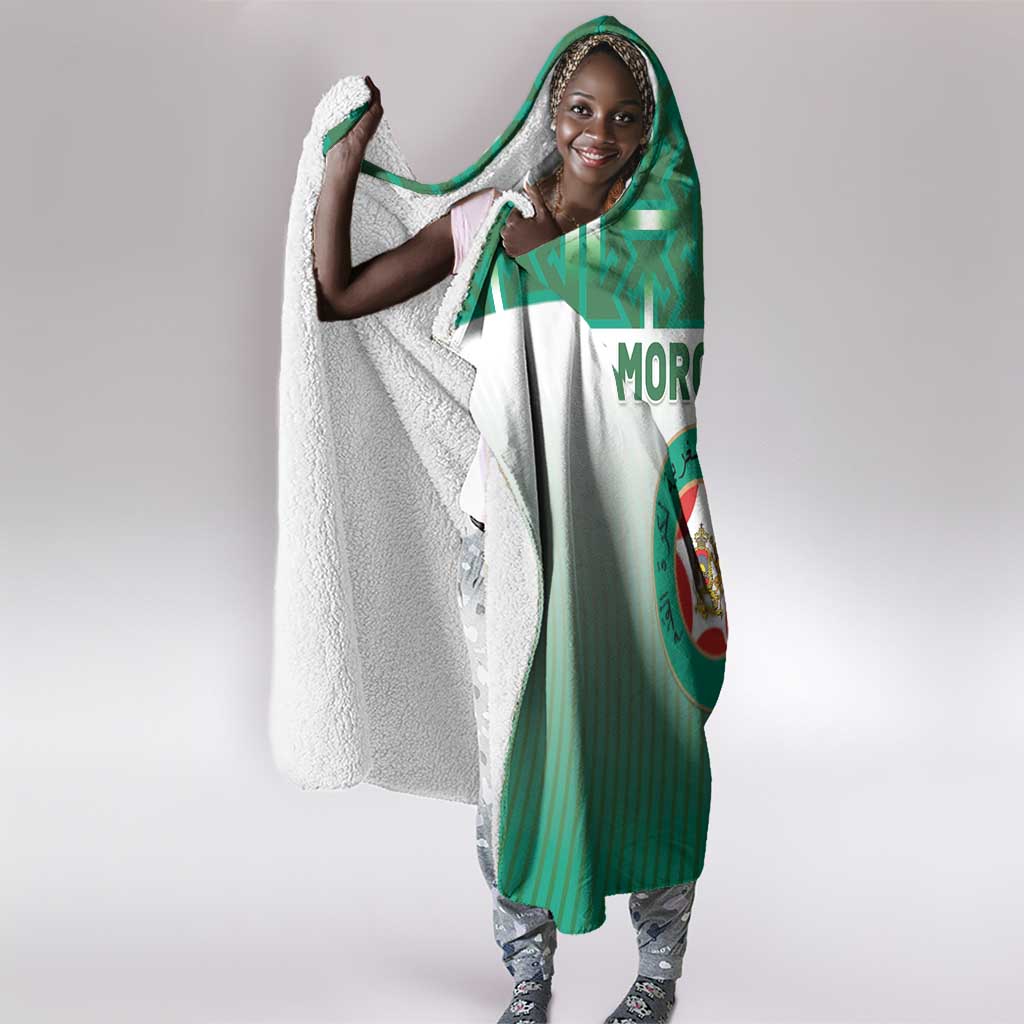 Morocco Football Hooded Blanket 1994 Retro Green Version - African Pride