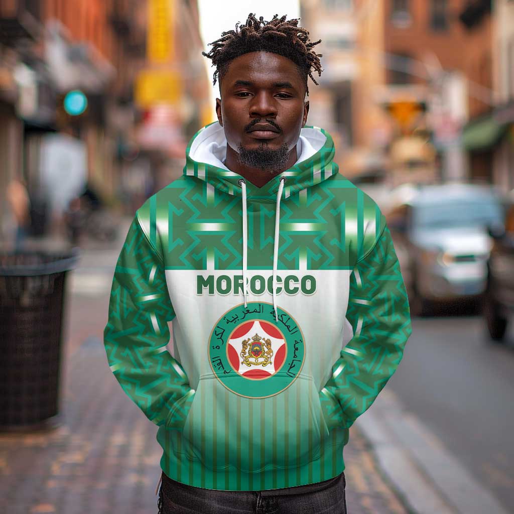 Custom Morocco Football Hoodie 1994 Retro Green Version - African Pride