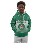 Custom Morocco Football Kid Hoodie 1994 Retro Green Version - African Pride