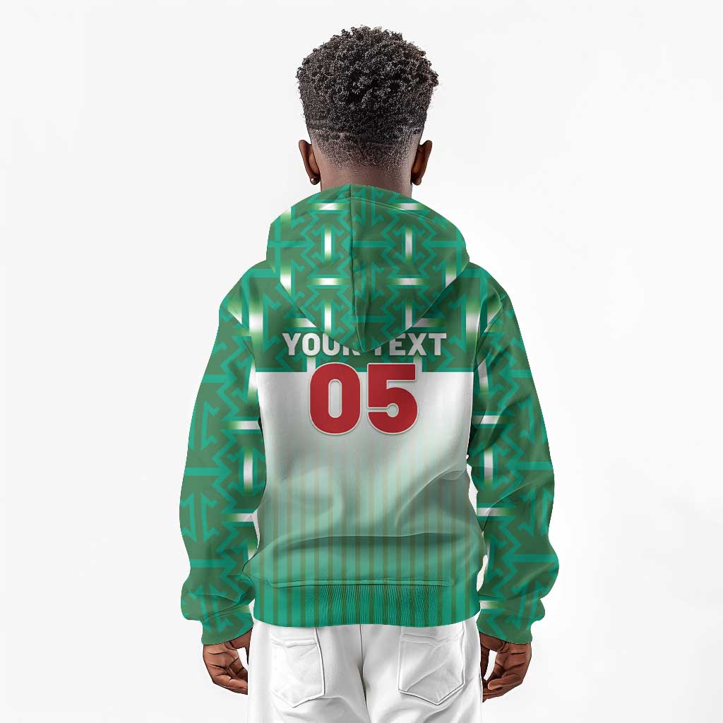 Custom Morocco Football Kid Hoodie 1994 Retro Green Version - African Pride