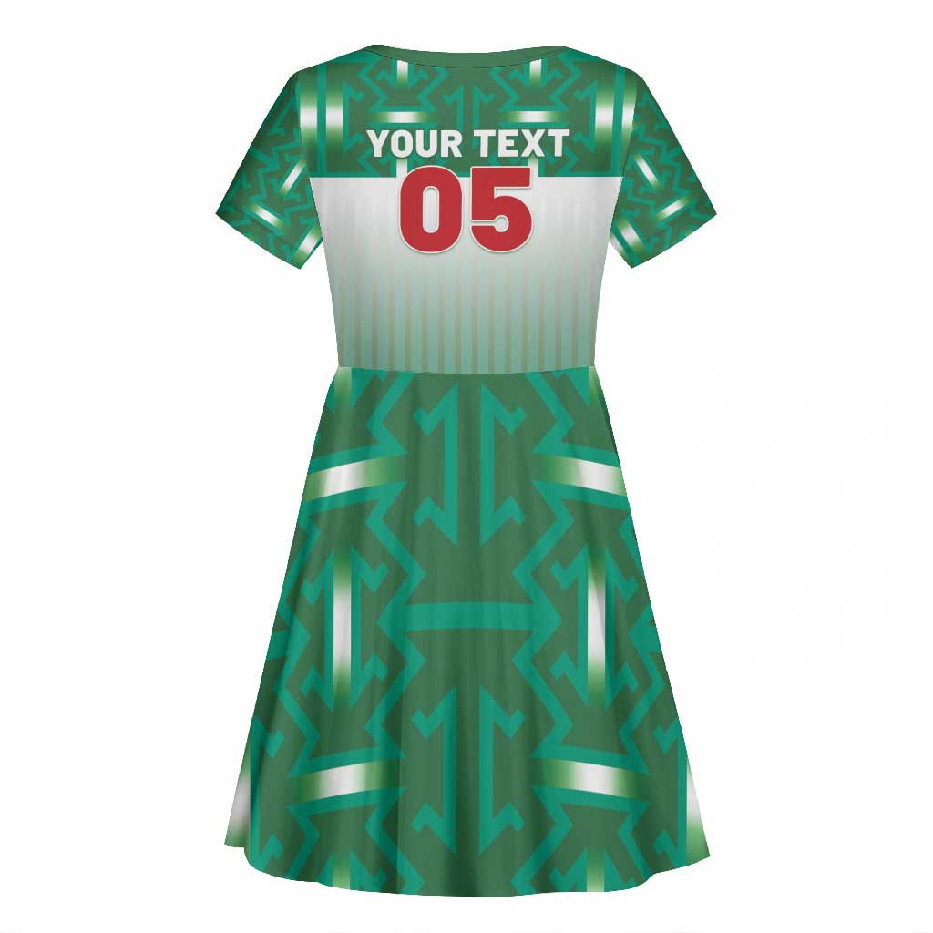 Custom Morocco Football Kid Short Sleeve Dress 1994 Retro Green Version - African Pride
