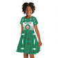 Custom Morocco Football Kid Short Sleeve Dress 1994 Retro Green Version - African Pride
