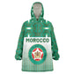 Custom Morocco Football Kid Wearable Blanket Hoodie 1994 Retro Green Version - African Pride