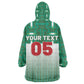 Custom Morocco Football Kid Wearable Blanket Hoodie 1994 Retro Green Version - African Pride